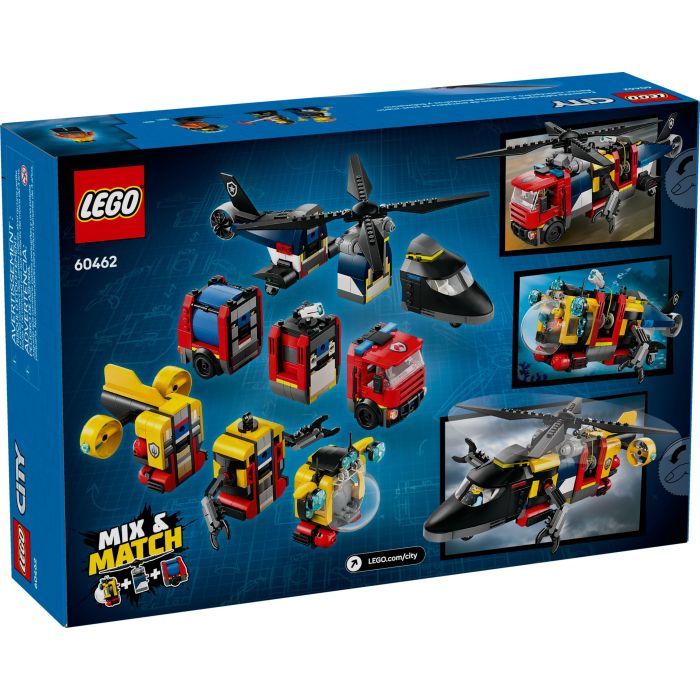 Конструктор LEGO City Ремикс вертолетов, пожарных машин и подводных лодок (60462) изображение 8