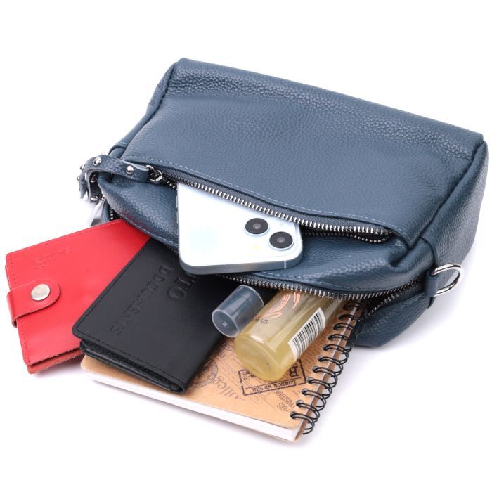 Сумка Vintage Женская кожаная Синяя (22652) изображение 10