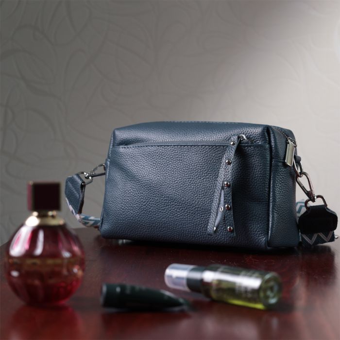 Сумка Vintage Женская кожаная Синяя (22652) изображение 12