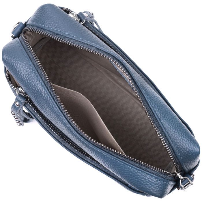 Сумка Vintage Женская кожаная Синяя (22652) изображение 9