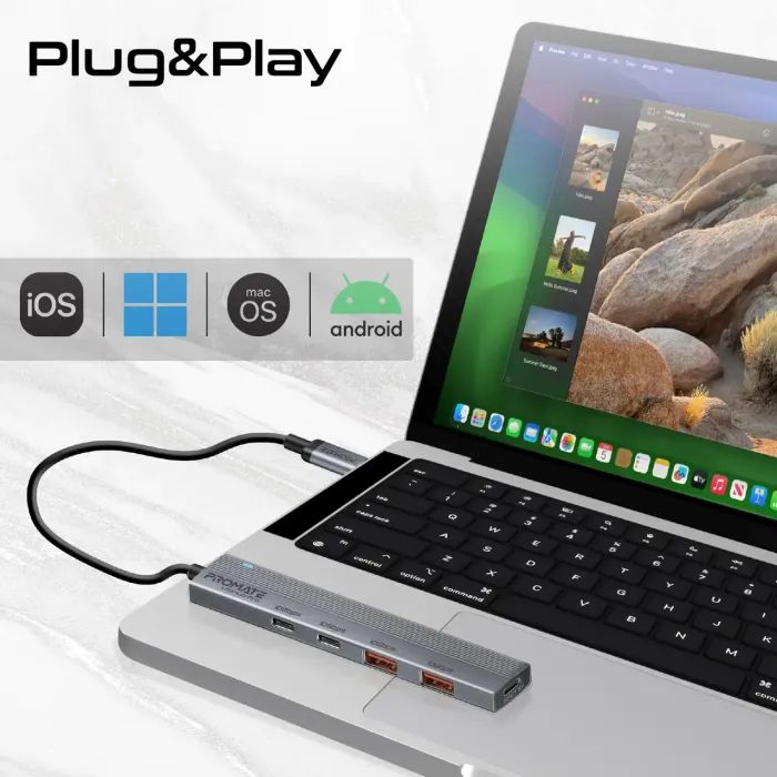 Концентратор Promate USB Hub 4 ports litehub-pro (litehub-pro) изображение 7
