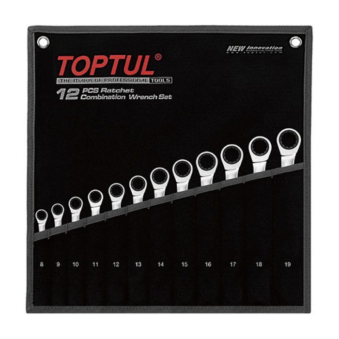 Ключ Toptul комбинированный трещоточный 8-19мм 12шт (GPAQ1202)
