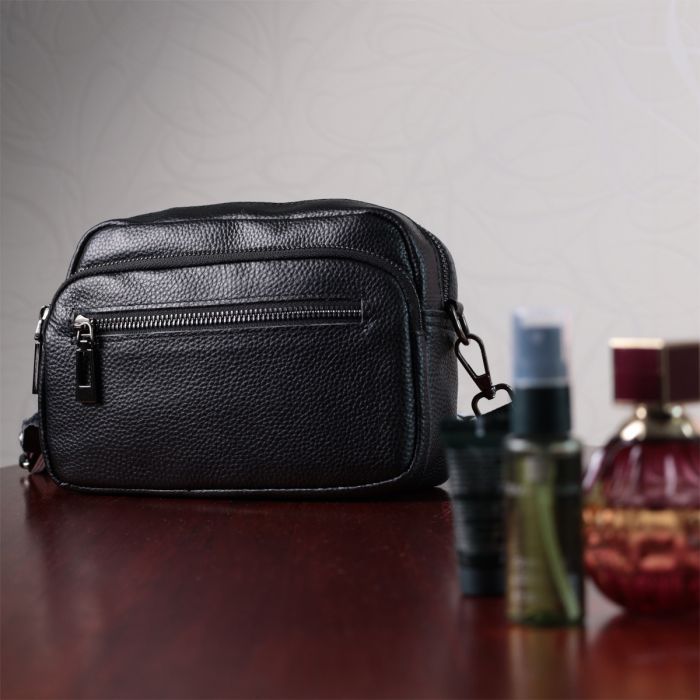 Сумка Vintage Из натуральной кожи Черная (22640) изображение 11