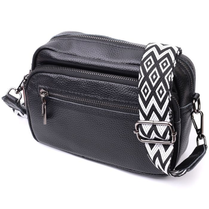 Сумка Vintage Из натуральной кожи Черная (22640)