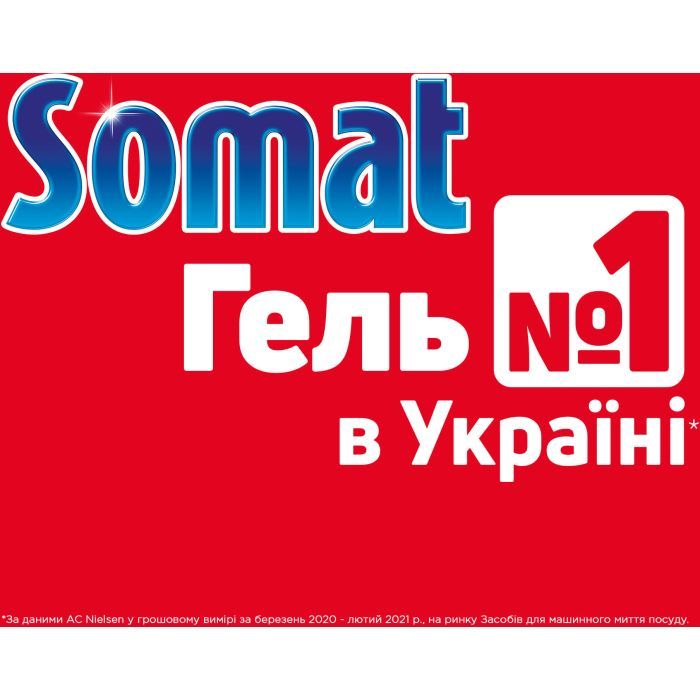 Гель для миття посуду в посудомийці Somat Exellence Duo Gel Антижир 684 мл + 684 мл (9000101819199) зображення 2