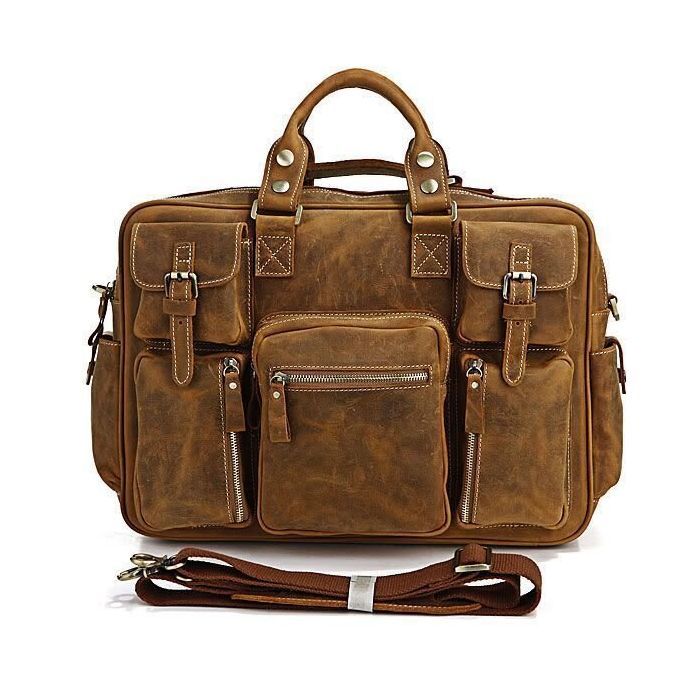 Сумка Vintage В винтажном стиле Коричневая (14051) изображение 2