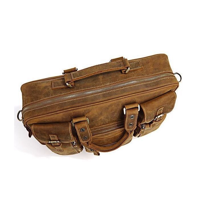 Сумка Vintage В винтажном стиле Коричневая (14051) изображение 6