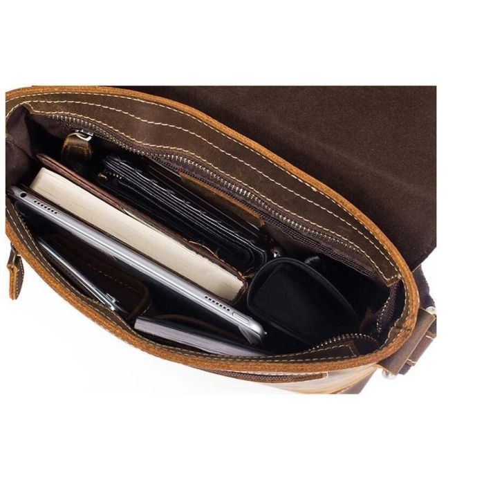 Сумка Vintage Коричнева (14675) зображення 8