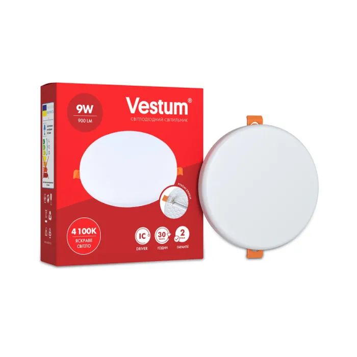 Світильник Vestum LED "без рамки" круг 9W 4100K (1-VS-5504)