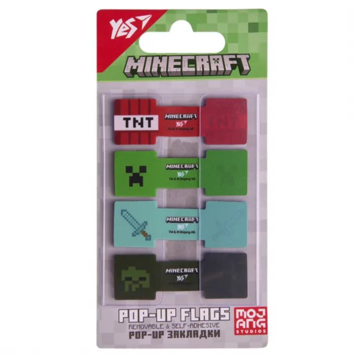 Стікер-закладка Yes Pop-up Minecraft пластик 80 шт (170441)