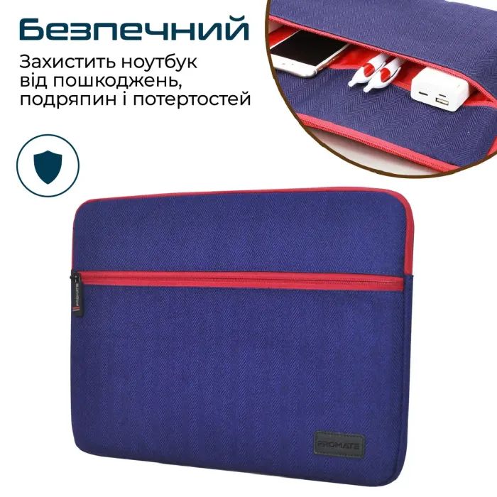 Чохол до ноутбука Promate 11" Portfolio-S Blue (portfolio-s.blue) зображення 5