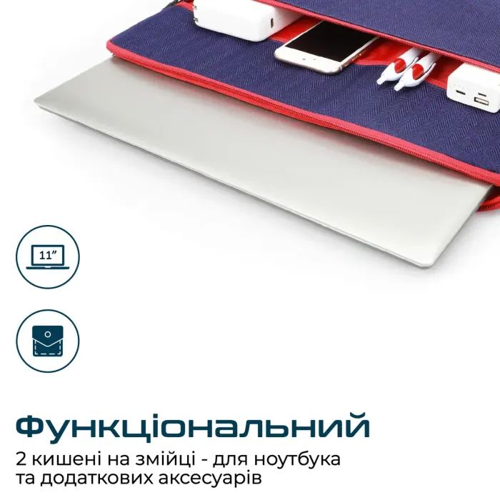 Чохол до ноутбука Promate 11" Portfolio-S Blue (portfolio-s.blue) зображення 6