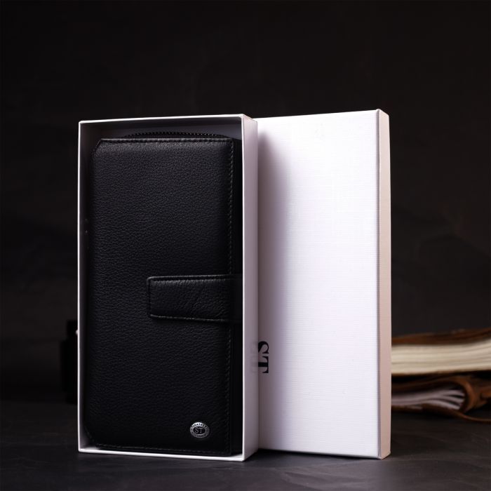 Гаманець ST Leather З натуральної шкіри Чорний (19432) зображення 11