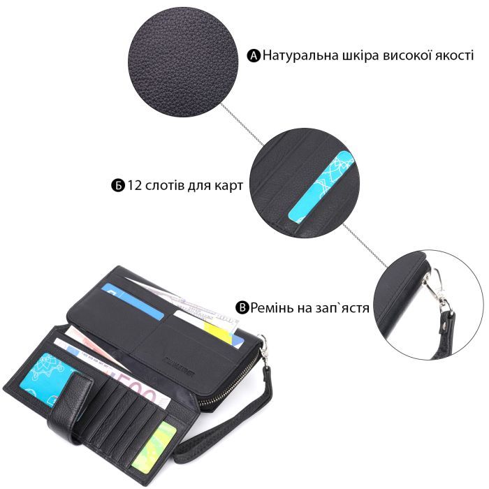 Гаманець ST Leather З натуральної шкіри Чорний (19432) зображення 4