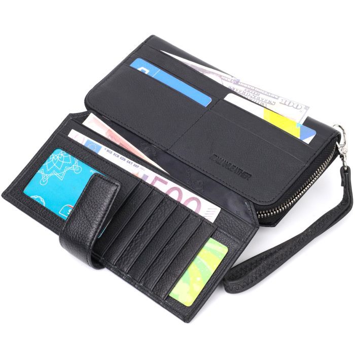 Гаманець ST Leather З натуральної шкіри Чорний (19432) зображення 6