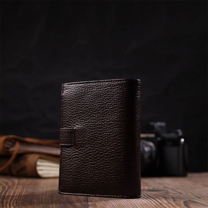 Портмоне Bond Accessories З натуральної зернистої шкіри Чорне (22055) зображення 11