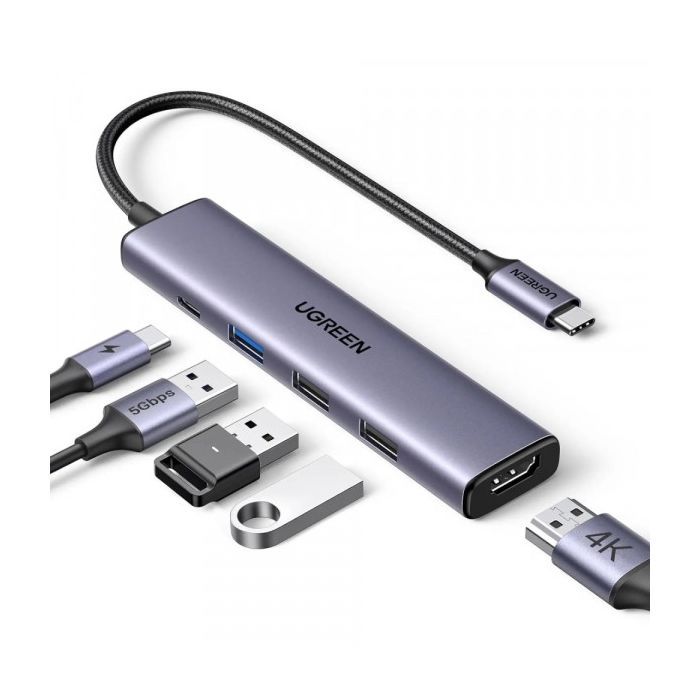 Порт-реплікатор Ugreen CM478 USB Type-C HDMI, USB/3.0, Type-C for charging PD/100W (15495) зображення 2