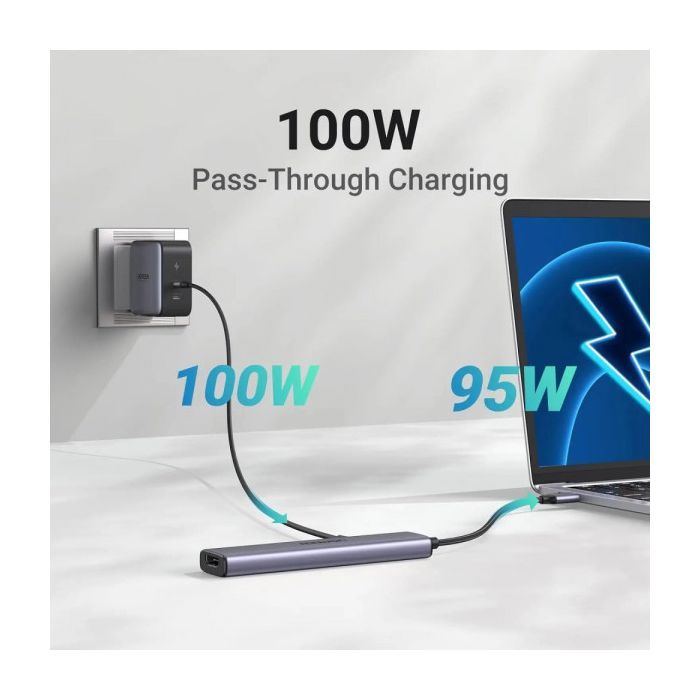 Порт-реплікатор Ugreen CM478 USB Type-C HDMI, USB/3.0, Type-C for charging PD/100W (15495) зображення 7