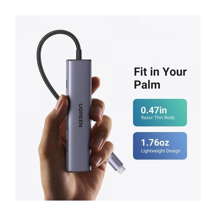 Порт-реплікатор Ugreen CM478 USB Type-C HDMI, USB/3.0, Type-C for charging PD/100W (15495) зображення 8