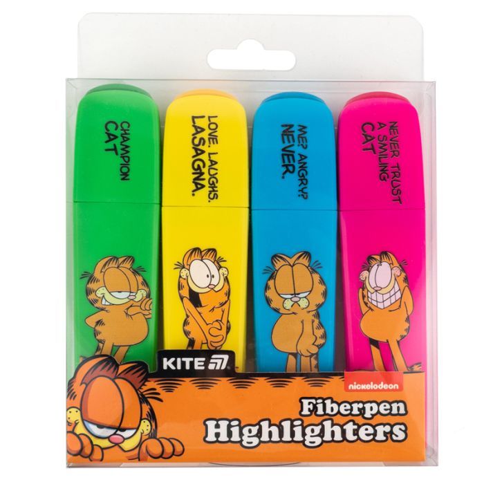 Набір маркерів Kite Highlighter Garfield, набір з 4-х кольорів (GF25-444) зображення 3
