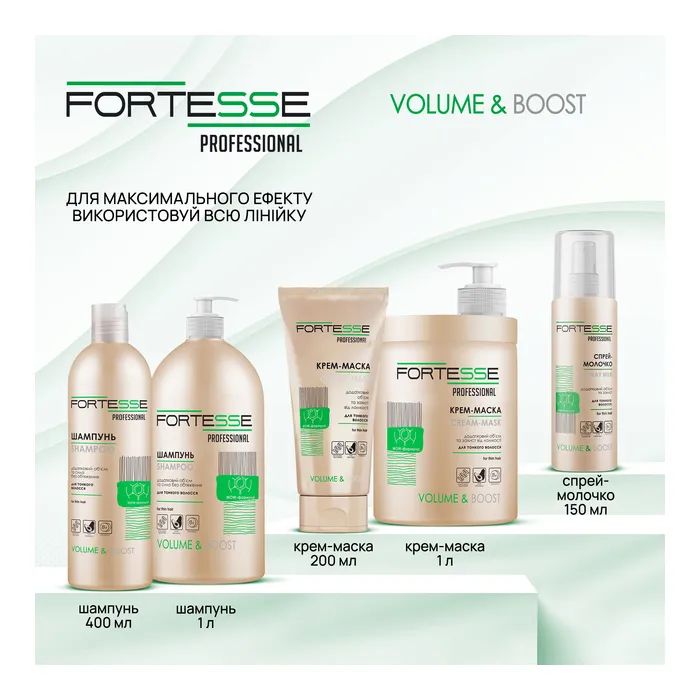 Маска для волос Fortesse Professional Volume & Boost 200 мл (4823115500212) изображение 6