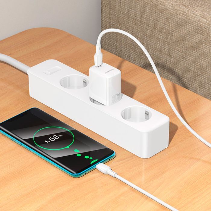 Зарядний пристрій BOROFONE BN26 Fuente USB-C PD20W + cable USB-C to USB-C White (6941991120251) зображення 10