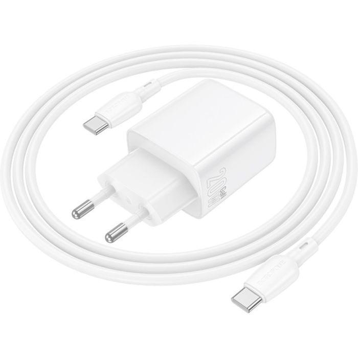Зарядний пристрій BOROFONE BN26 Fuente USB-C PD20W + cable USB-C to USB-C White (6941991120251) зображення 7