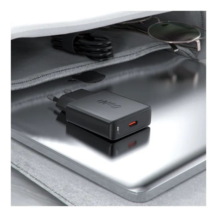 Зарядний пристрій Acefast A65 USB-C PD20W GaN ultra-thin Black (6974316282686) зображення 5