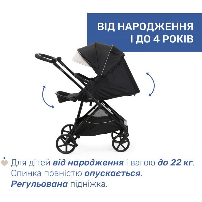 Коляска Chicco 2 в 1 Seety сіра (2900990869008) (87097.53.01) изображение 9