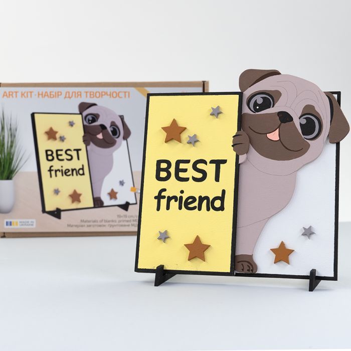 Картина по номерам Rosa Talent 3D Best Friend, МДФ ґрунтоване, 19х19 см (4823098543565) изображение 2