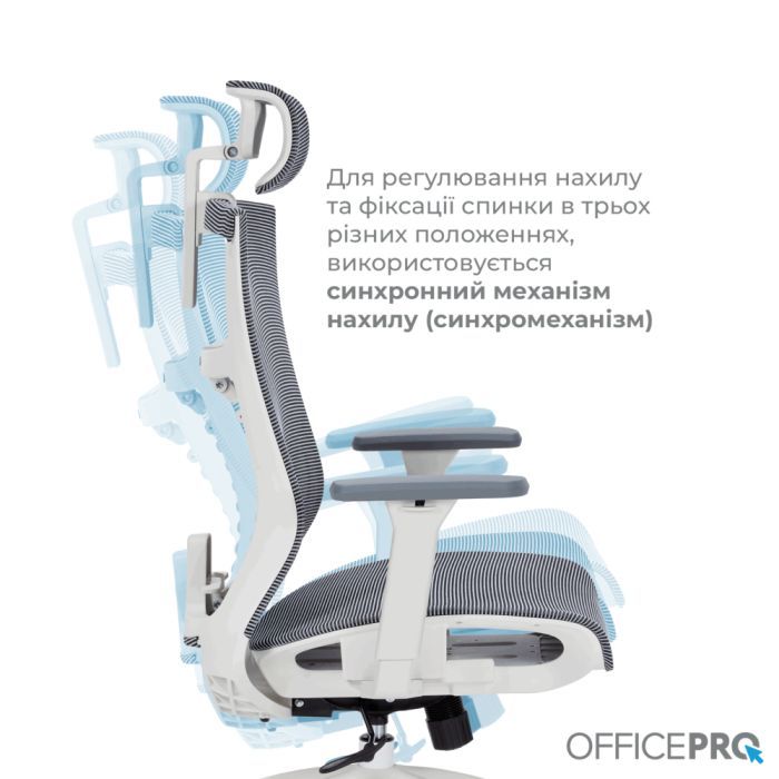 Офісне крісло OfficePro Balance OC620-W-DG-DG (OC620-W-DG-DG) зображення 9
