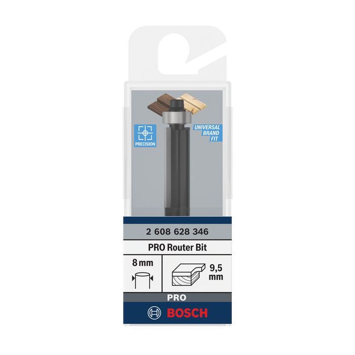 Фреза Bosch Professional для вибірки врівень, Std, S8, D9.5, L25.4 (2.608.628.346) зображення 2