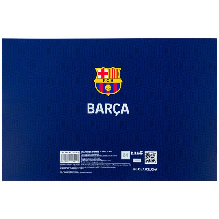Альбом для рисования Kite FC Barcelona, 24 листа (BC25-242) изображение 10