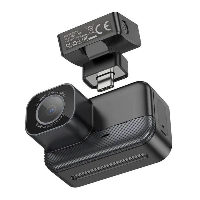 Відеореєстратор HOCO DV10 mini screen dashcam Black (6942007638630) зображення 2 Відеореєстратор HOCO DV10 mini screen dashcam Black (6942007638630) зображення 2