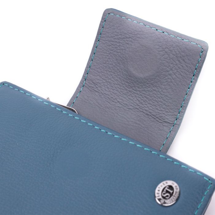 Гаманець ST Leather З натуральної шкіри Бірюзовий (19450) зображення 3