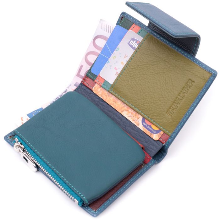 Гаманець ST Leather З натуральної шкіри Бірюзовий (19450) зображення 7