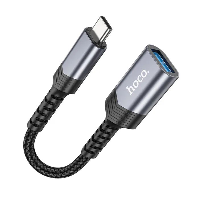Переходник OTG USB 3.0 AF to USB-C gray HOCO (6942007608848) изображение 2