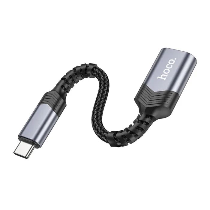 Переходник OTG USB 3.0 AF to USB-C gray HOCO (6942007608848) изображение 3