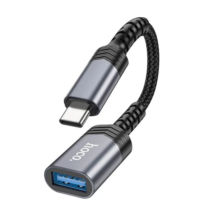 Переходник OTG USB 3.0 AF to USB-C gray HOCO (6942007608848) изображение 4