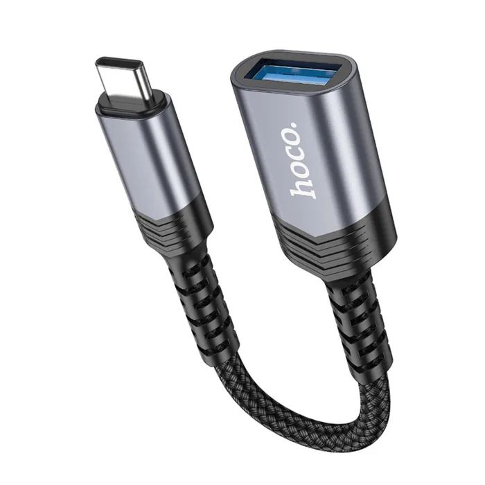 Переходник OTG USB 3.0 AF to USB-C gray HOCO (6942007608848) изображение 5