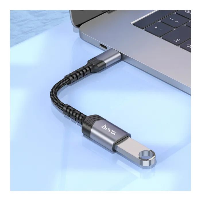 Переходник OTG USB 3.0 AF to USB-C gray HOCO (6942007608848) изображение 7
