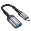 Переходник OTG USB 3.0 AF to USB-C gray HOCO (6942007608848)