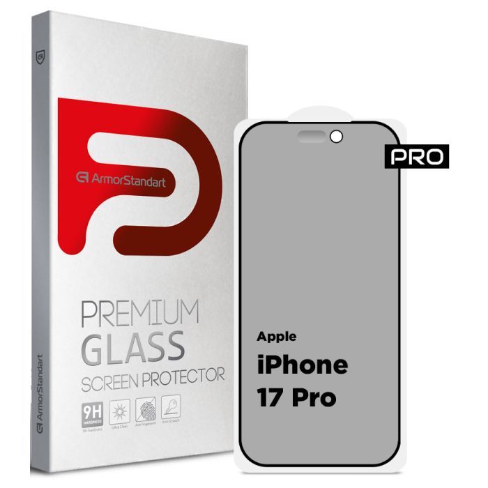 Скло захисне Armorstandart Pro Anti-spy Matte Apple iPhone 17 Pro (ARM86418)