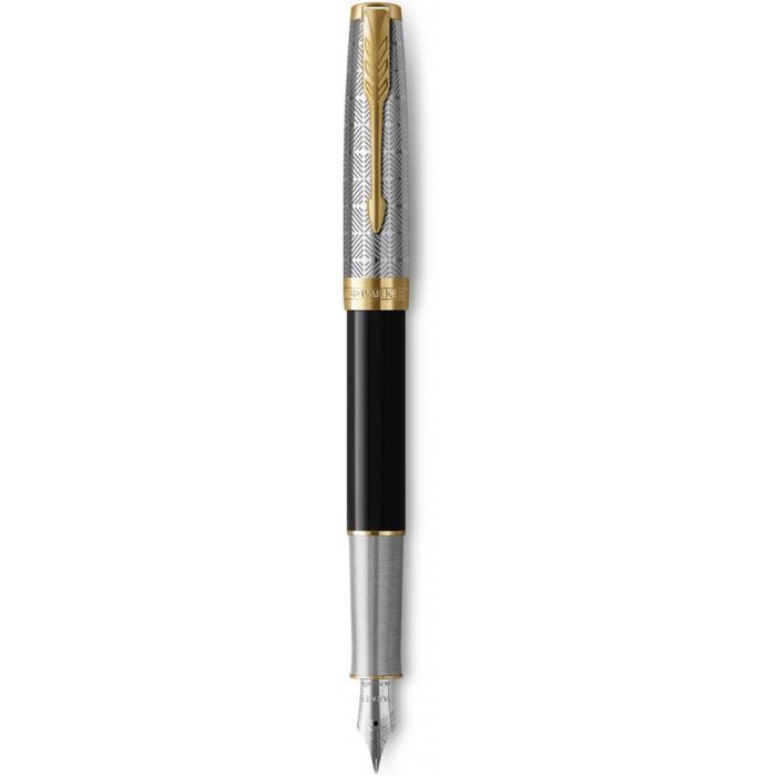 Ручка перьевая Parker SONNET 17 Metal & Black Lacquer GT  FP18 F (68 111)