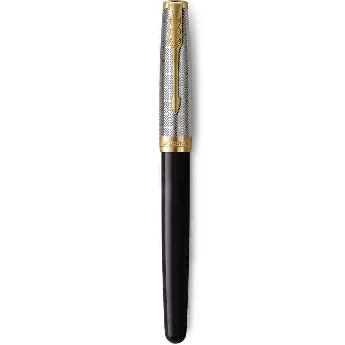 Ручка перьевая Parker SONNET 17 Metal & Black Lacquer GT  FP18 F (68 111) изображение 2