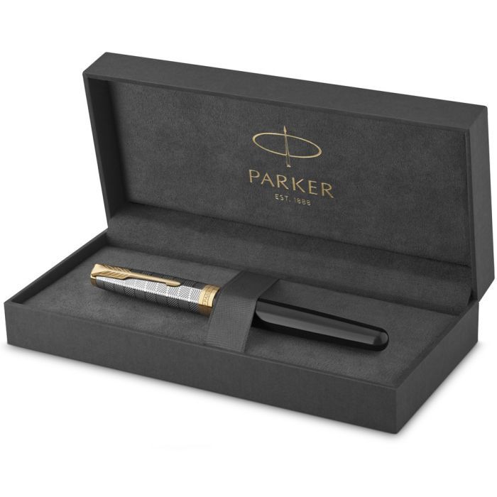 Ручка перьевая Parker SONNET 17 Metal & Black Lacquer GT  FP18 F (68 111) изображение 5
