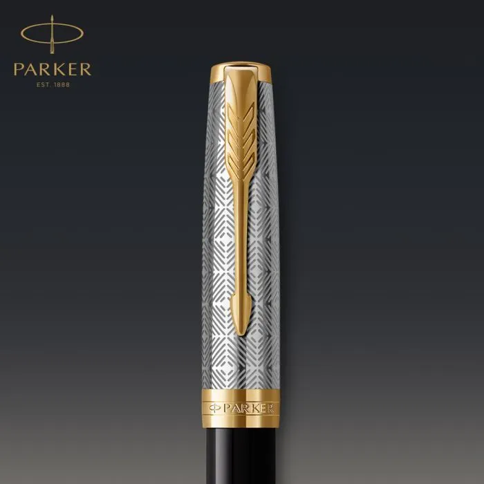 Ручка перьевая Parker SONNET 17 Metal & Black Lacquer GT  FP18 F (68 111) изображение 8