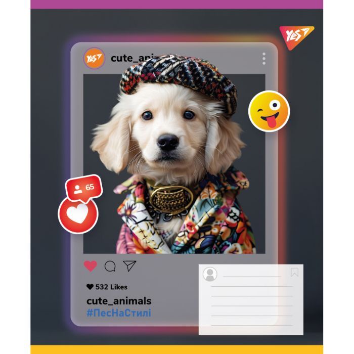 Зошит Yes Cute animals А5 18 аркушів лінія (767728) зображення 3