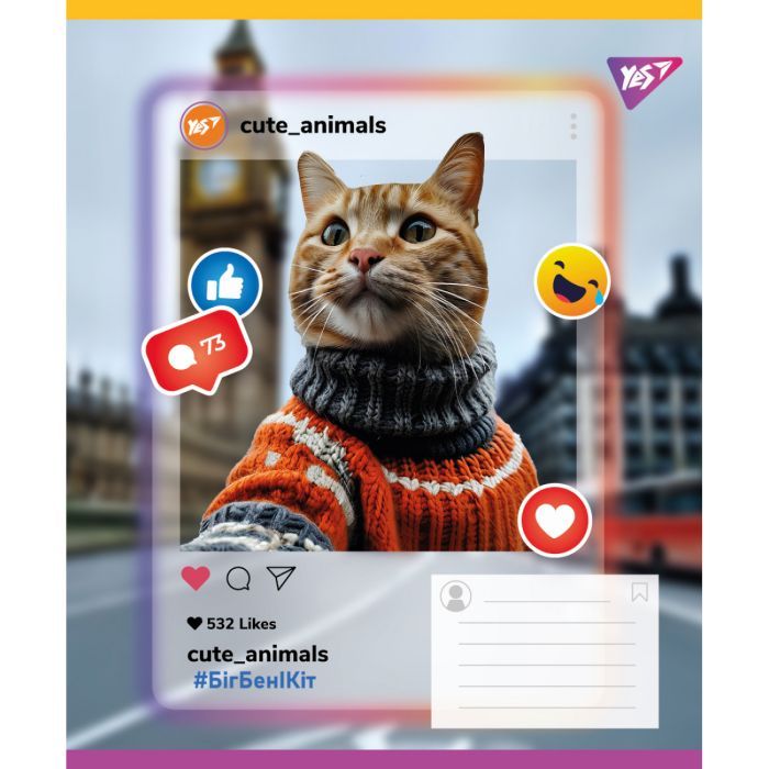 Зошит Yes Cute animals А5 18 аркушів лінія (767728) зображення 4