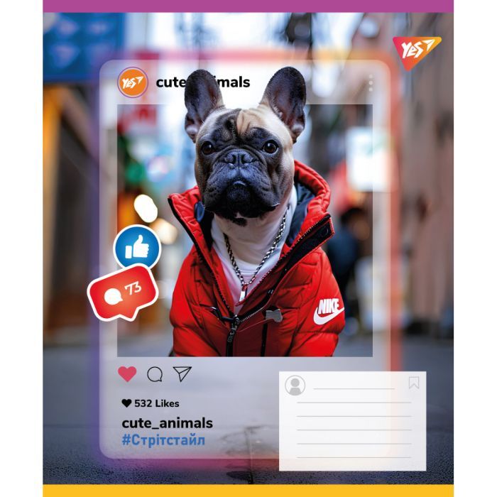 Зошит Yes Cute animals А5 18 аркушів лінія (767728) зображення 5